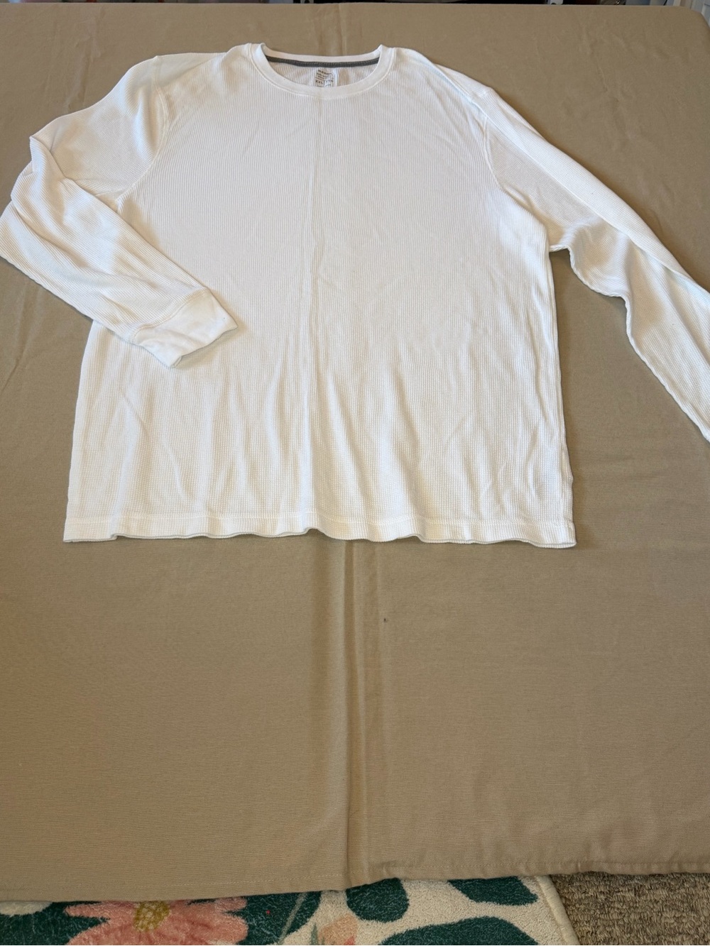 Old Navy White Waffle Thermal Long Sleeve Tee